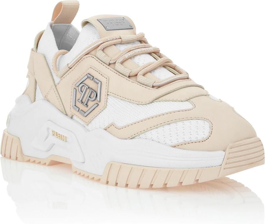 Philipp Plein Sneakers laag 'Predator' lichtbeige wit