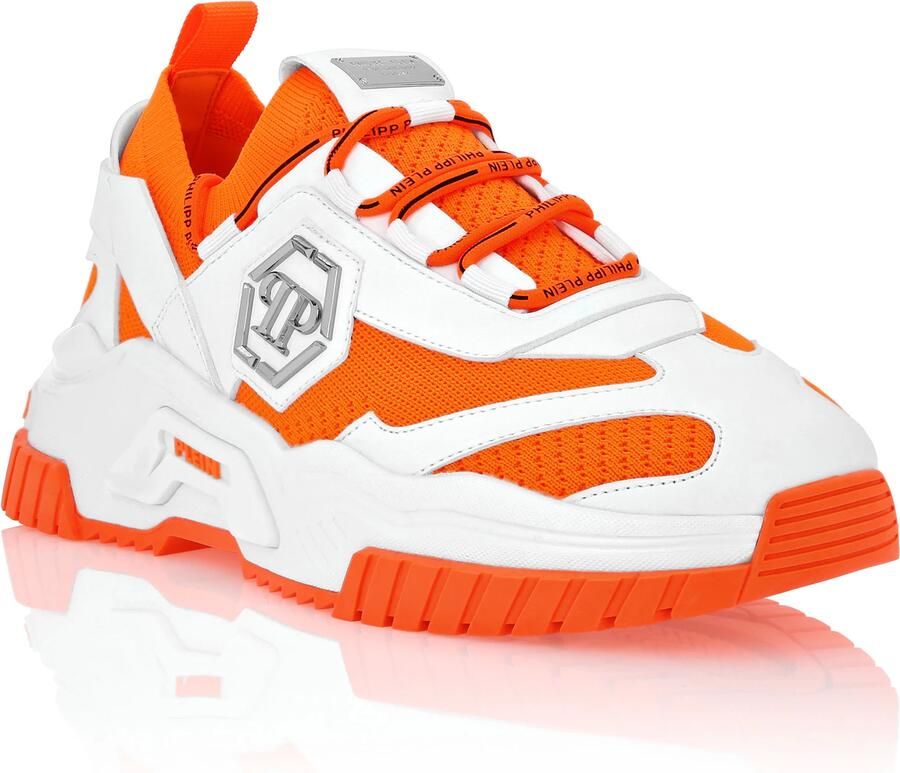 Philipp Plein Sneakers laag 'Predator' oranje zilver wit