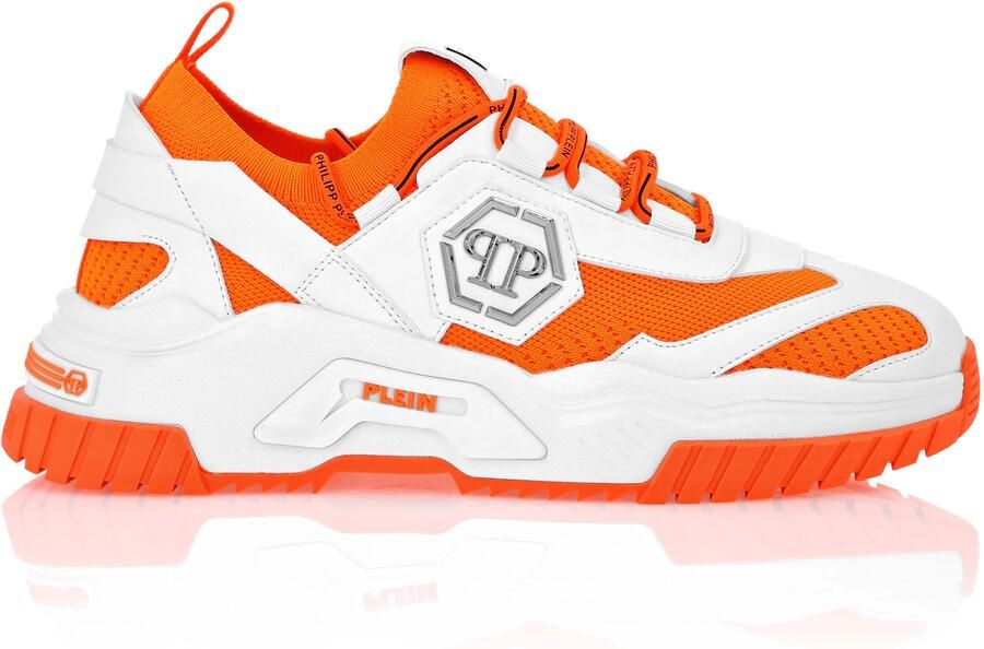 Philipp Plein Sneakers laag 'Predator' oranje zilver wit - Foto 3