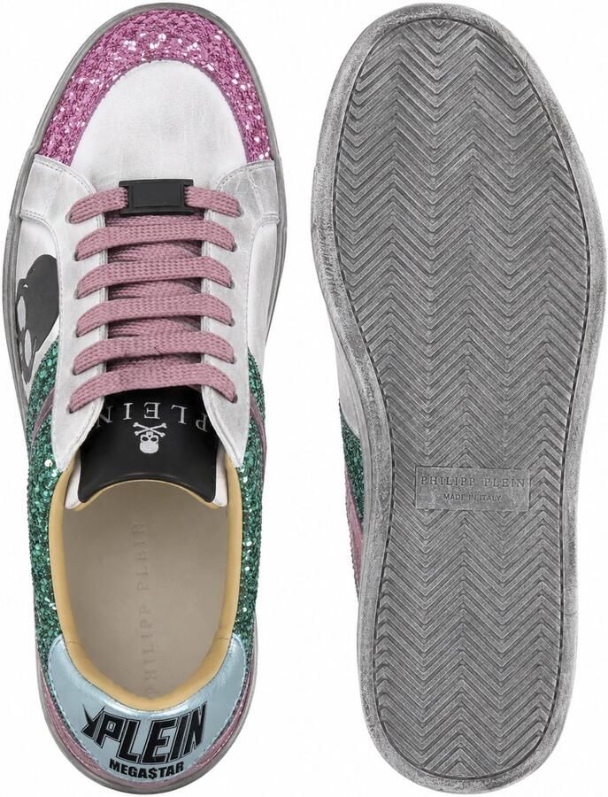 Philipp Plein Sneakers laag 'Skull' smaragd pink zilver - Foto 4