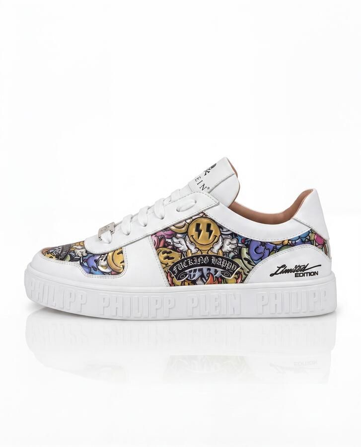 Philipp Plein Sneakers laag ' Smile ' gemengde kleuren wit