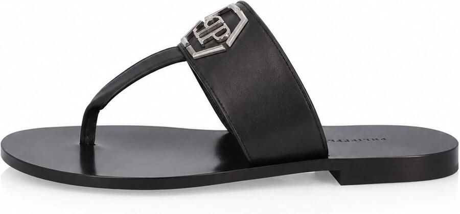 Philipp Plein Teenslippers 'Hexagon' zwart