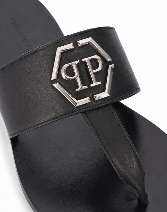 Philipp Plein Teenslippers 'Hexagon' zwart - Foto 3