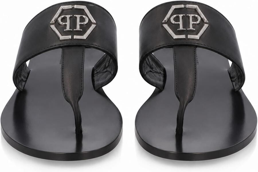 Philipp Plein Teenslippers 'Hexagon' zwart - Foto 4