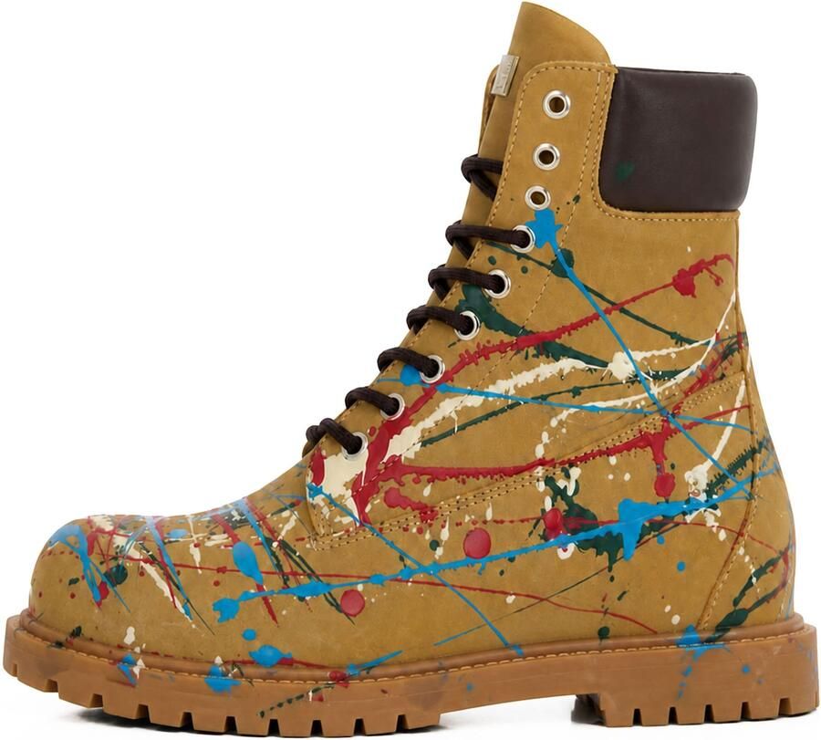 Philipp Plein Veterboots ' Skull ' bruin gemengde kleuren