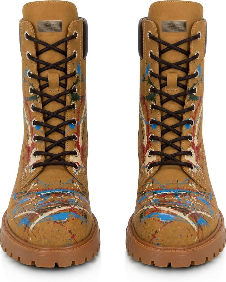 Philipp Plein Veterboots ' Skull ' bruin gemengde kleuren - Foto 3