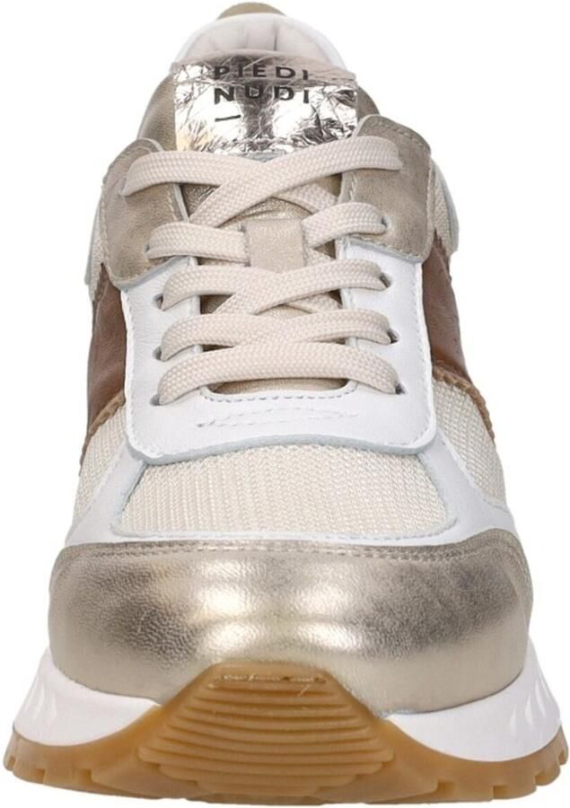 Piedi Nudi Helen 03.01 Gold Leopard Sneakers Wit Goud Leer Dames H Wit Goud - Foto 3