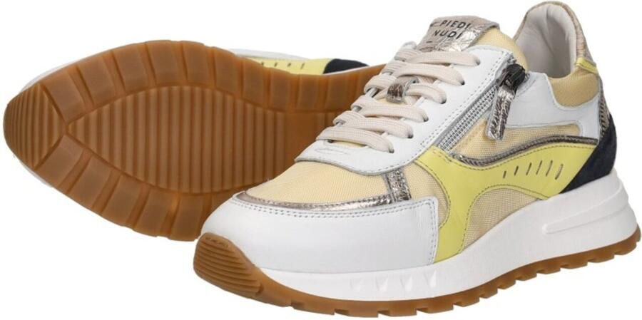 Piedi Nudi Dames Sneakers Mirren 04.02 White Yellow Wit - Foto 3