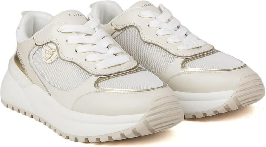 Pinko Gem 14 Sneaker Calf Leather Net Tumbled Leather - Foto 2