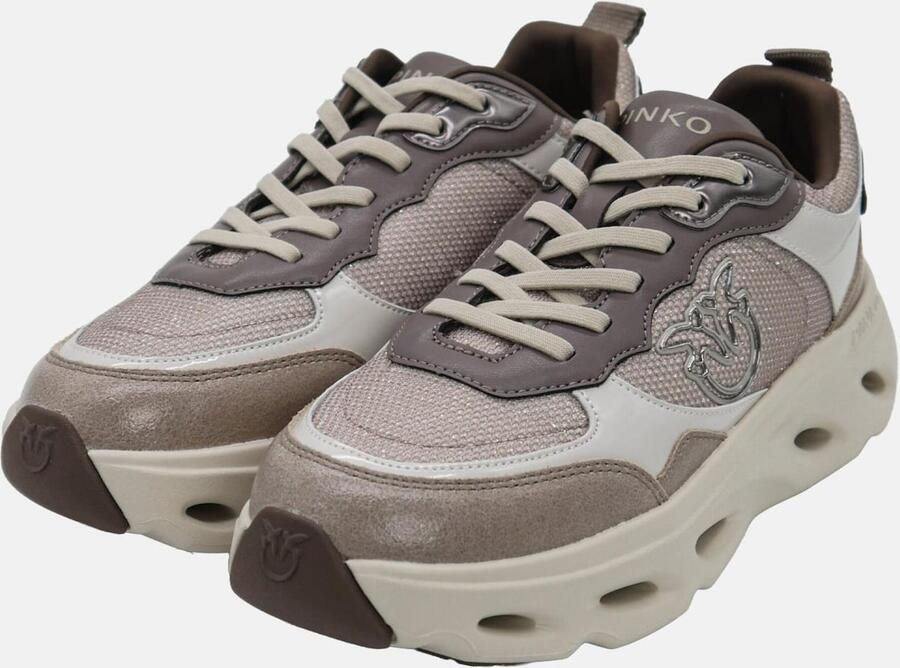 PINKO Sneakers laag ' PINK 09 SNEAKER CALF LEATHER GLITTER Scarpe' ivoor - Foto 4