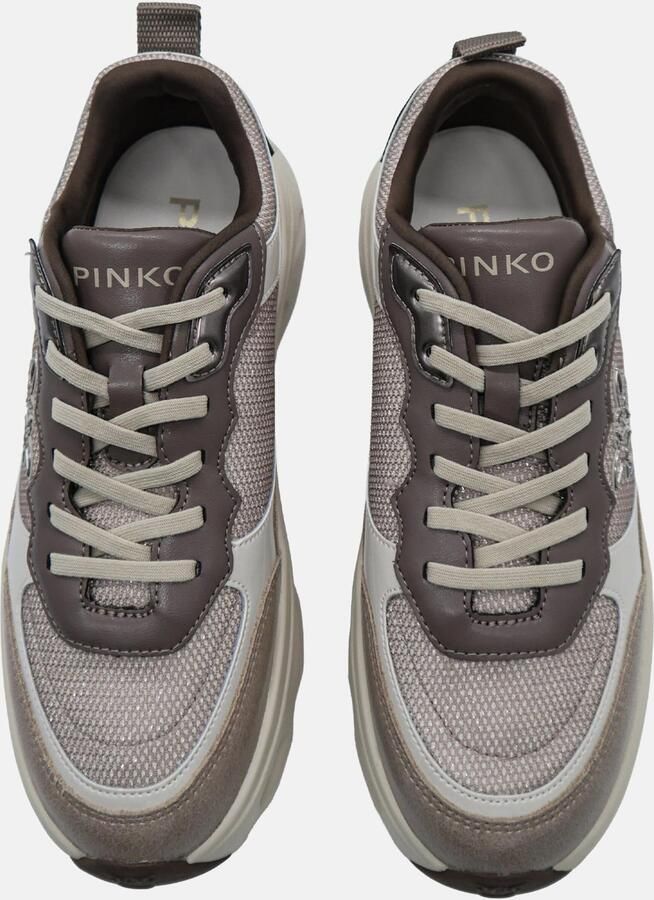 PINKO Sneakers laag ' PINK 09 SNEAKER CALF LEATHER GLITTER Scarpe' ivoor - Foto 5