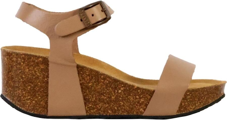 Plakton Sandaal 'So Kiss Keilabsatz-Sandale aus Leder' beige - Foto 4