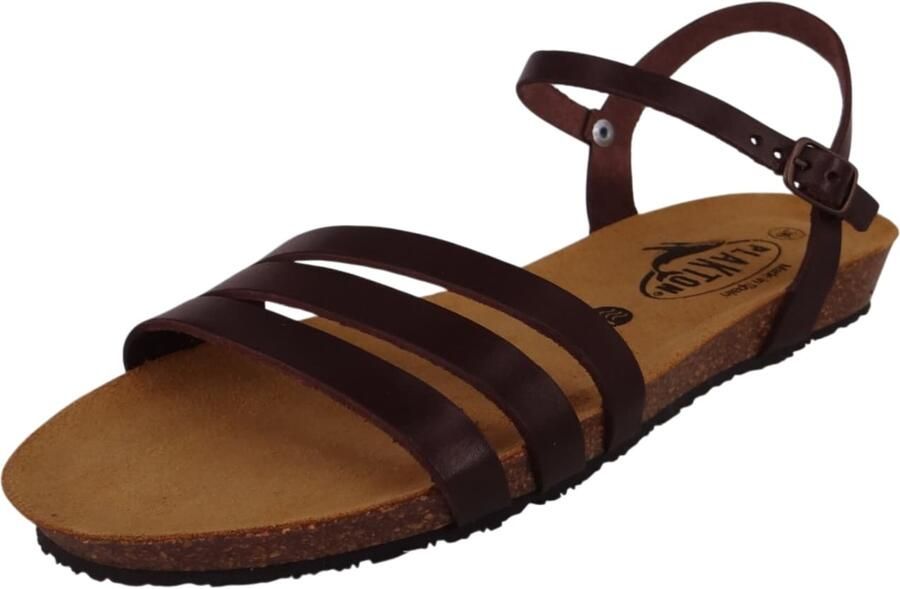 Plakton Sandalen met riem 'Fran Alou' kastanjebruin