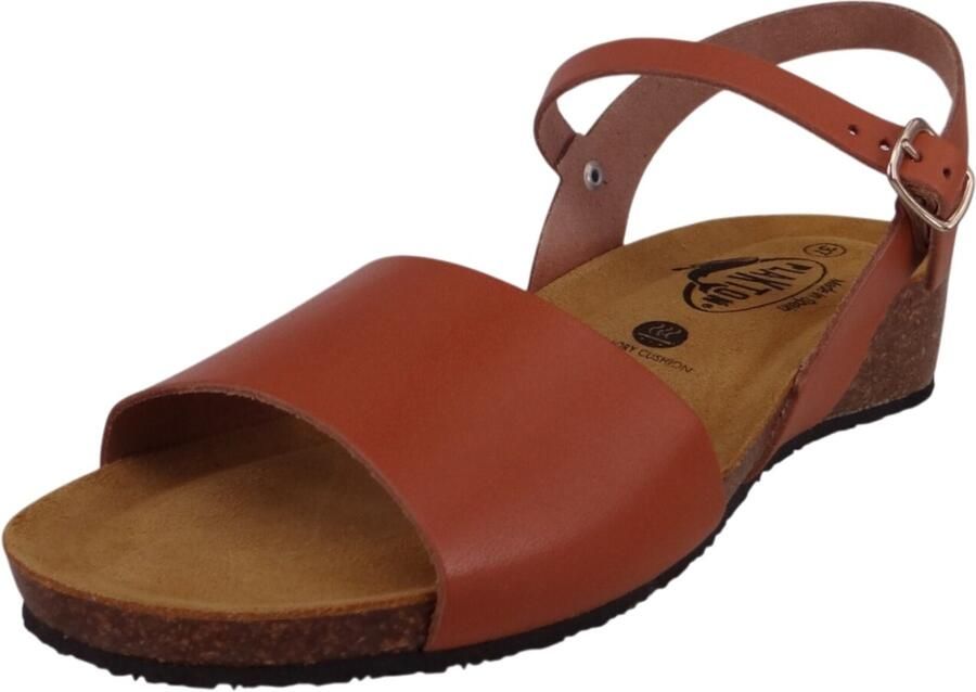 Plakton Sandalen met riem 'Now Line' roestbruin