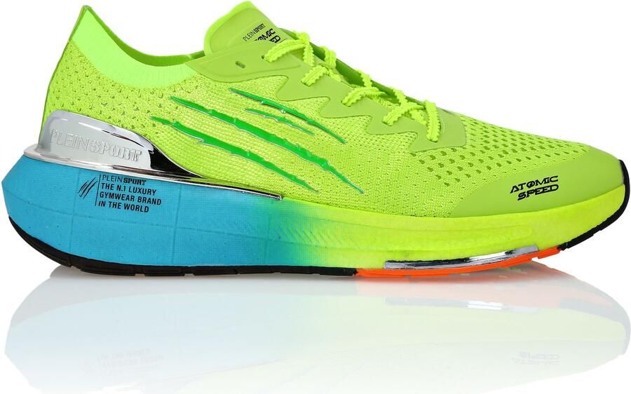 Plein Sport Sneakers laag 'Atomic Speed' neongeel appel zwart
