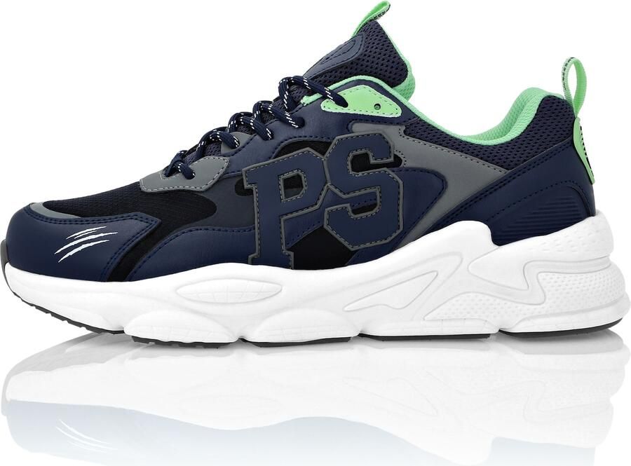 Plein Sport Sneakers laag donkergrijs mintgroen wit