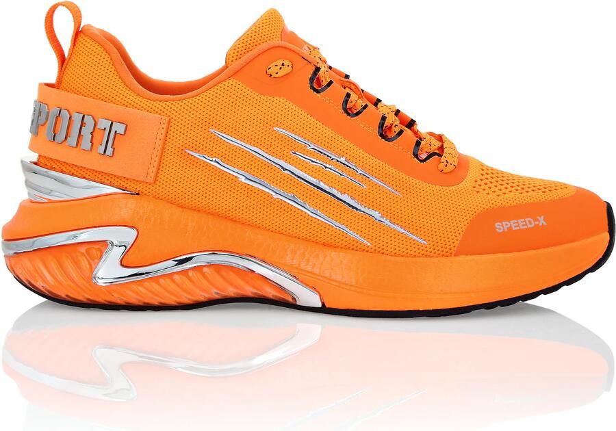 Plein Sport Sneakers laag oranje zwart zilver
