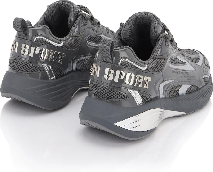 Plein Sport Sneakers laag 'Pegasus' basaltgrijs wit - Foto 6
