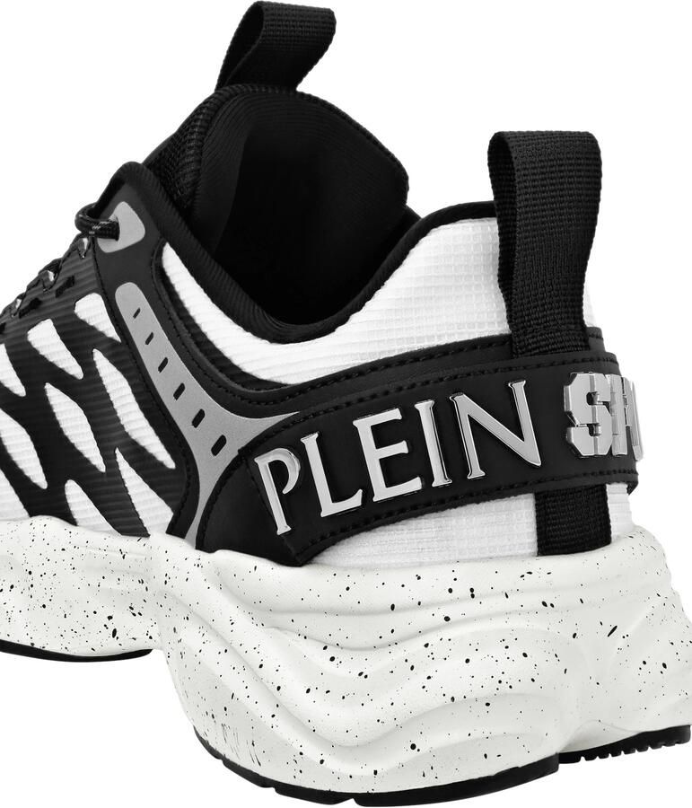 Plein Sport Sneakers laag 'Scratch' lichtgrijs zwart wit - Foto 2