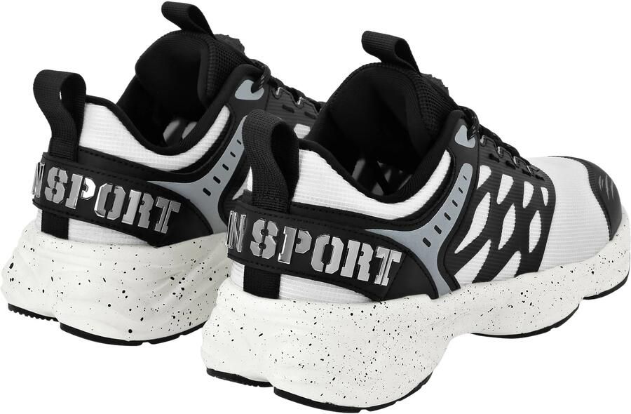 Plein Sport Sneakers laag 'Scratch' lichtgrijs zwart wit - Foto 4