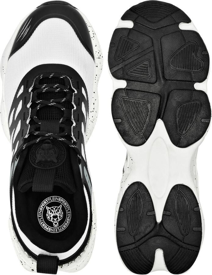 Plein Sport Sneakers laag 'Scratch' lichtgrijs zwart wit - Foto 3