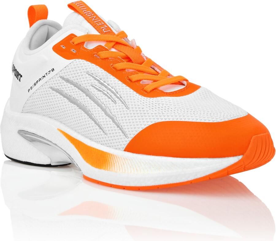 Plein Sport Sneakers laag 'Sprint 78' donkeroranje zwart zilver wit