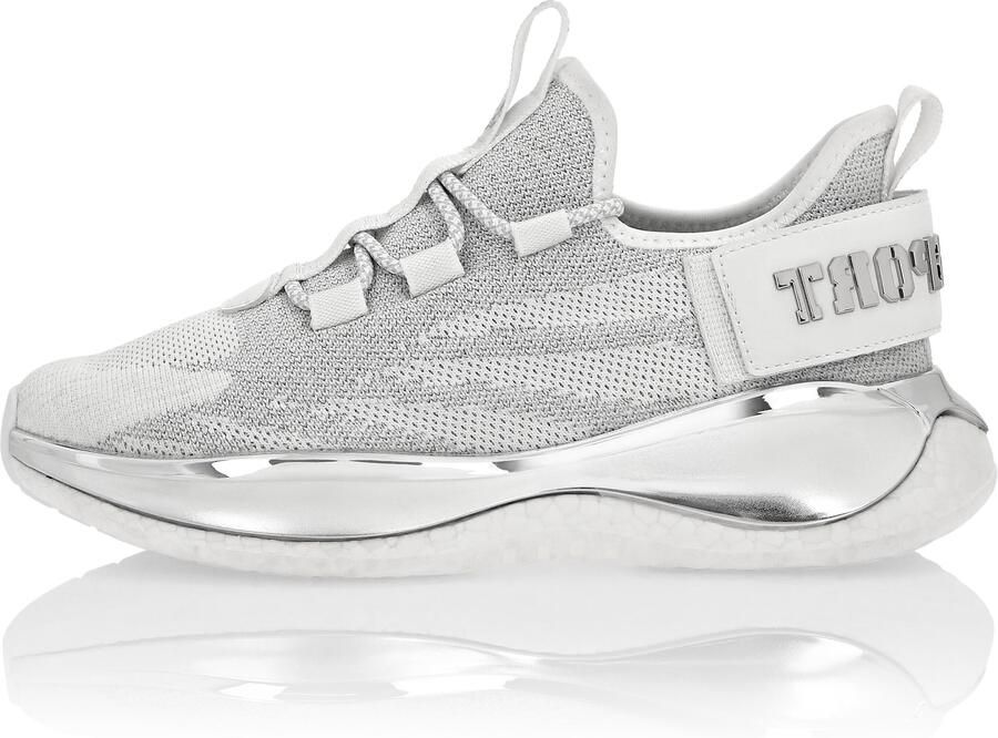 Plein Sport Sneakers laag 'The Iron Tiger Gen.x.02' lichtgrijs zilver wit