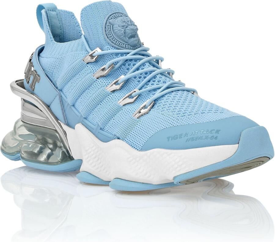 Plein Sport Sneakers laag 'Tiger Attack Gen. X.04' lichtblauw zilver
