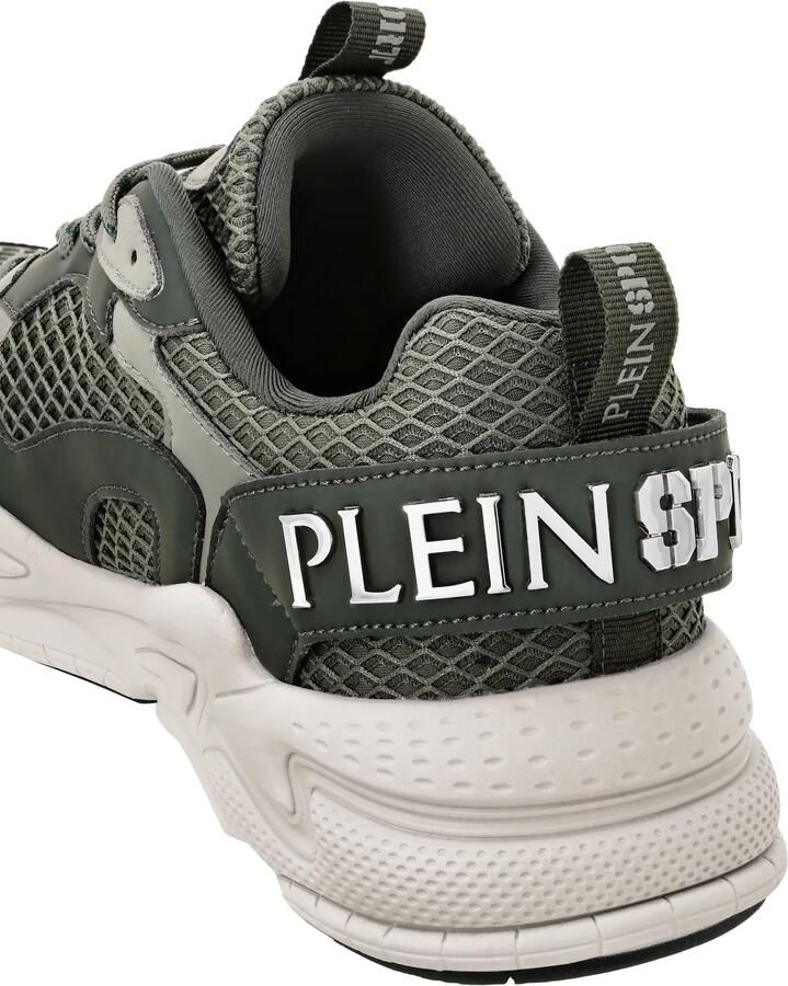 Plein Sport Sneakers laag 'Track King' grijs donkergroen wit - Foto 3