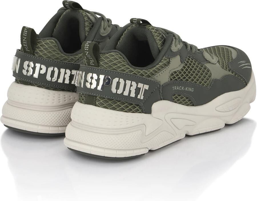 Plein Sport Sneakers laag 'Track King' grijs donkergroen wit - Foto 4