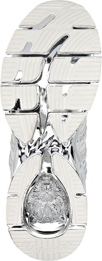 Plein Sport Mesh en Leren Runner Sneaker Wit Zilver White Heren - Foto 5