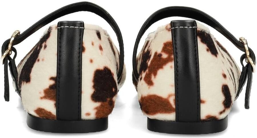 POSH by Poelman Gina ballerina's met koeienprint ecru bruin - Foto 6