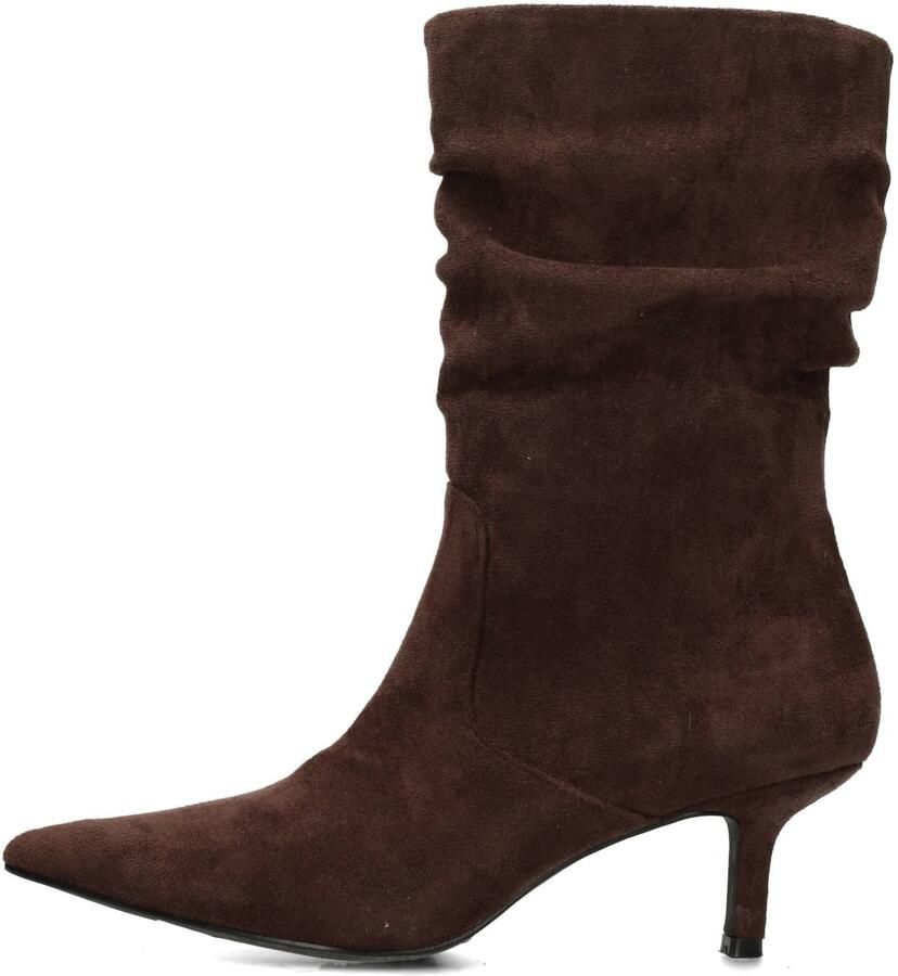 POSH by Poelman Ellie halfhoge laarzen met afzak effect donkerbruin