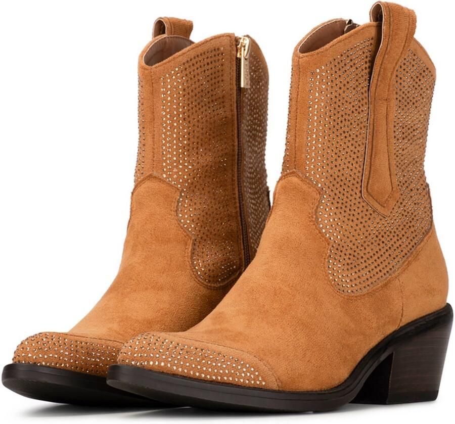 POSH by Poelman Abby cowboylaarzen met glitters cognac - Foto 3