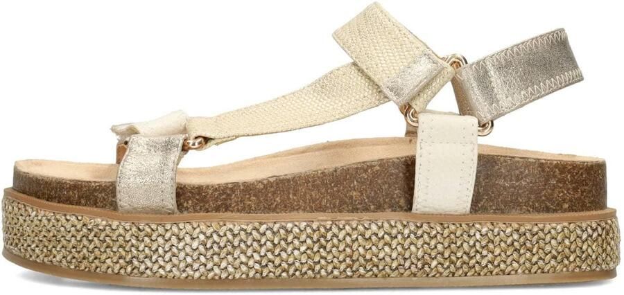 POSH by Poelman Sandalen met riem beige zilver