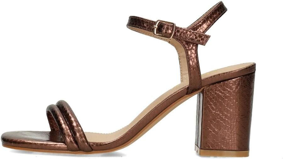 POSH by Poelman Emily imitatieleren sandalen met blokhak bruin - Foto 5