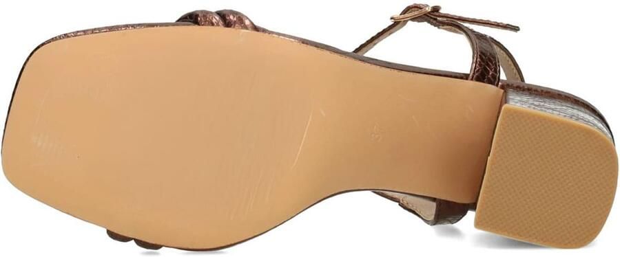 POSH by Poelman Emily imitatieleren sandalen met blokhak bruin - Foto 9