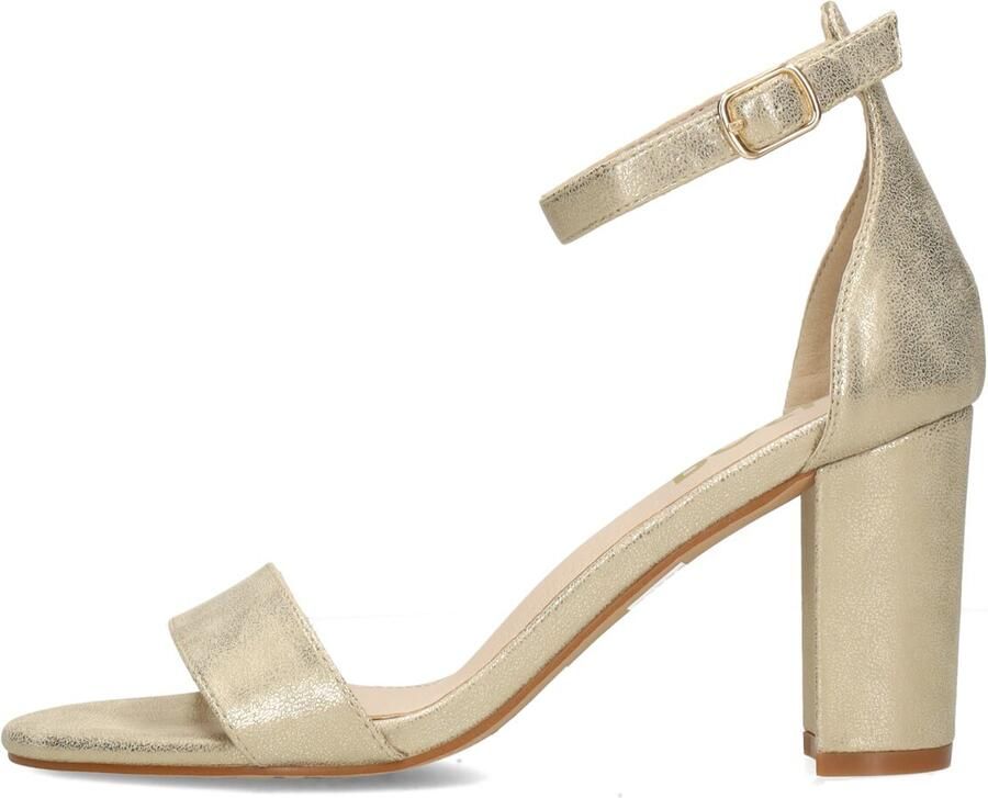 POSH by Poelman Laurie imitatieleren sandalettes met blokhak goud - Foto 4