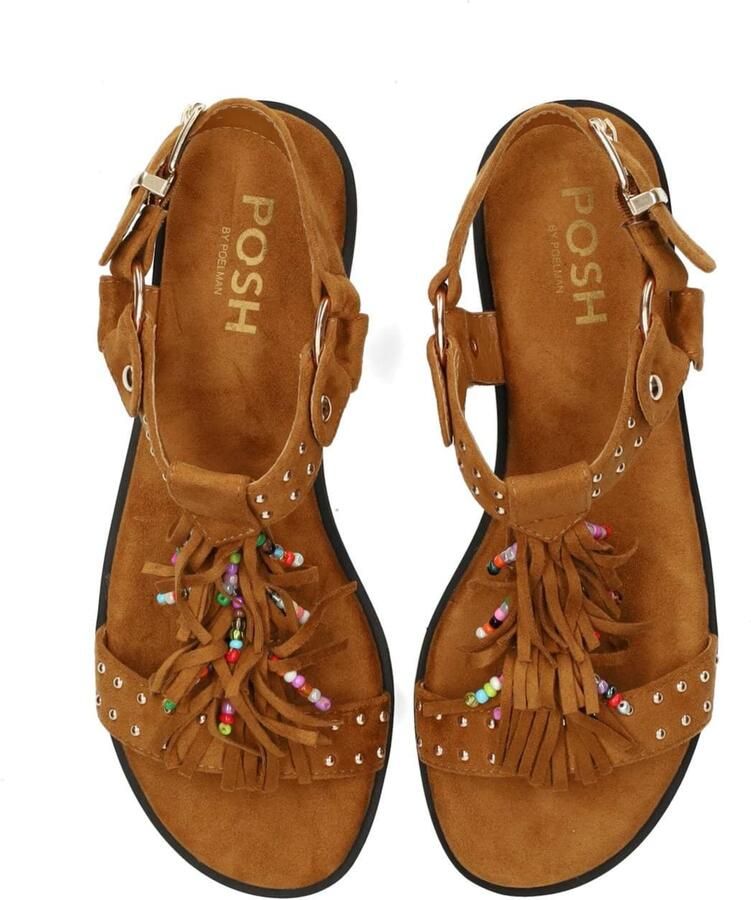 POSH by Poelman Sandalen met riem 'NATALIA ' bruin - Foto 4