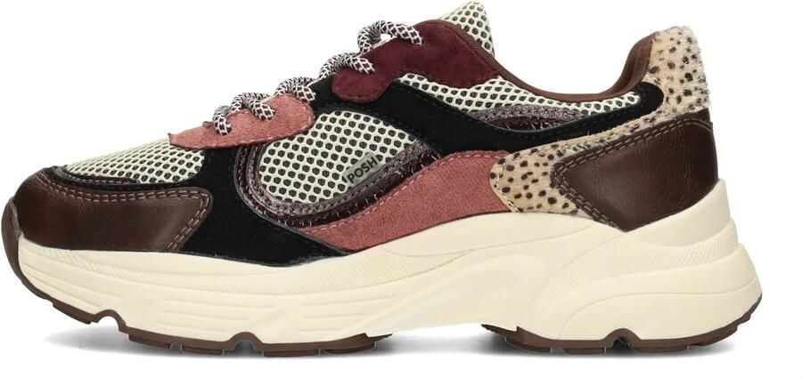 POSH by Poelman ANGY Dames Sneakers Bordeaux met taupe combi - Foto 5