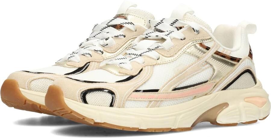 POSH by Poelman HARPER Dames Sneakers Wit met gouden combinatie - Foto 8