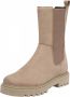 PS Poelman Saturno Dames Leren Chelsea Enkellaarzen met Elastiek en Ritssluiting Beige Taupe - Thumbnail 2