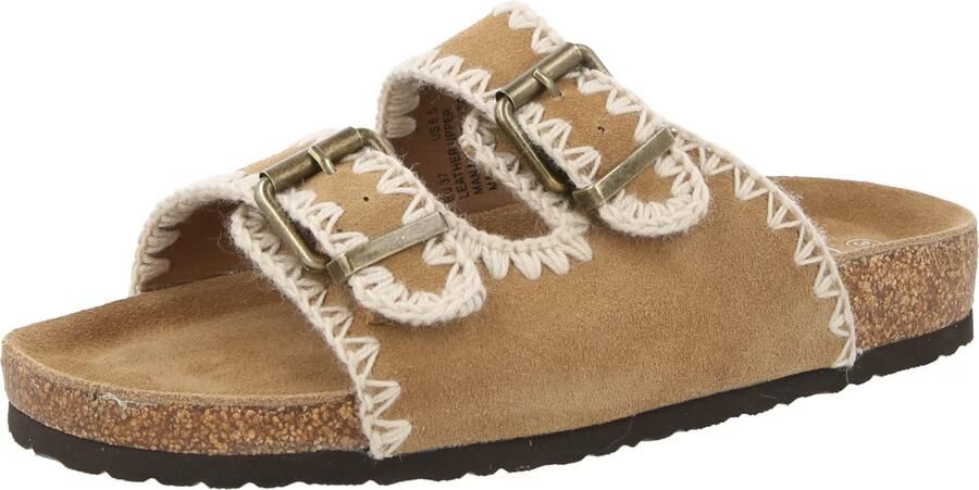 PS Poelman Monica suède slippers cognac - Foto 5