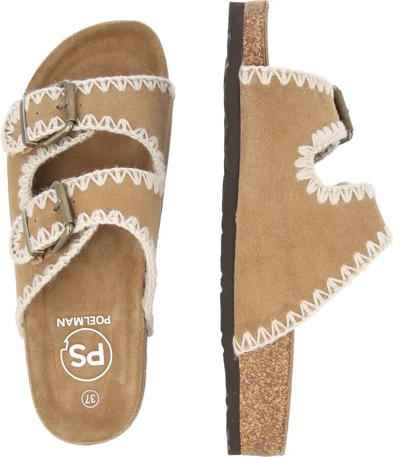 PS Poelman Monica suède slippers cognac - Foto 6