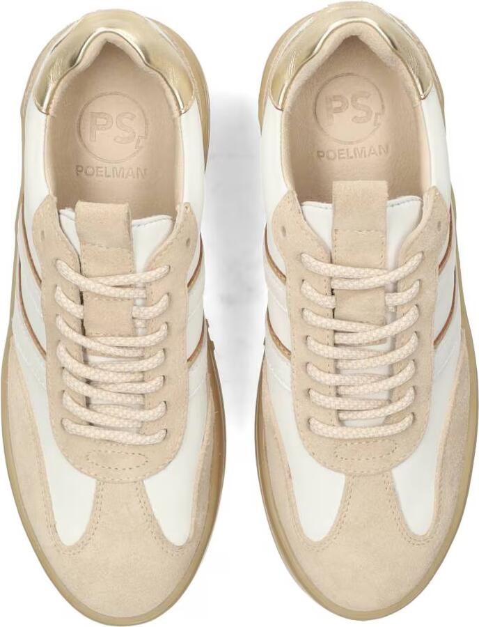 PS Poelman Sneakers laag 'ANEMONE' beige goud wit - Foto 6