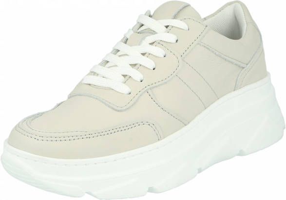 PS Poelman Jola Dames Nubuck Leren Runner Sneakers Licht Grijs