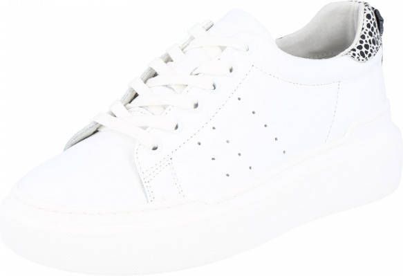 PS Poelman Star Dames Leren Tennis Sneakers met Leopard Print en Strap Wit - Foto 2
