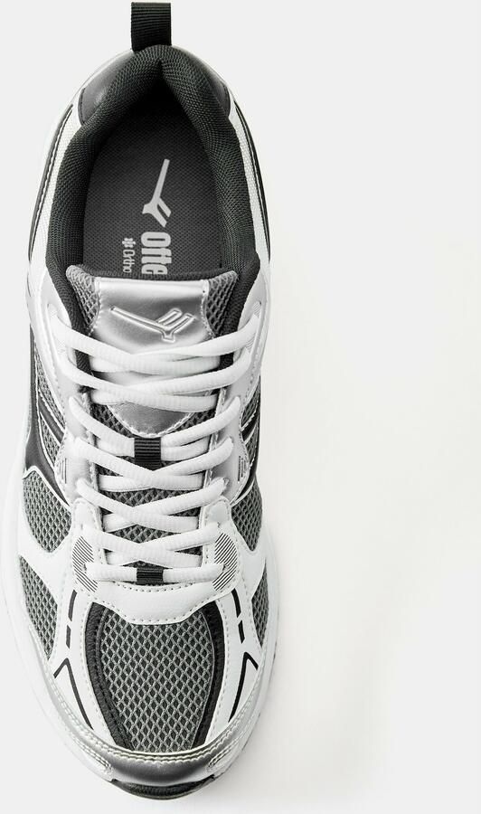 Pull&Bear Sneakers laag grijs zwart zilver wit - Foto 4