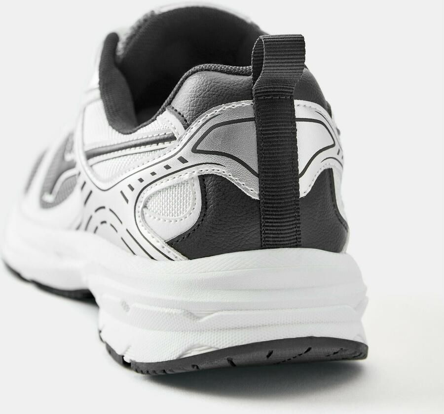 Pull&Bear Sneakers laag grijs zwart zilver wit - Foto 2