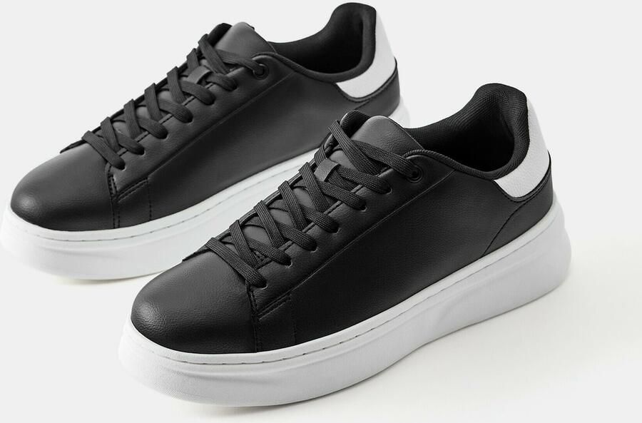 Pull&Bear Sneakers laag zwart wit - Foto 3
